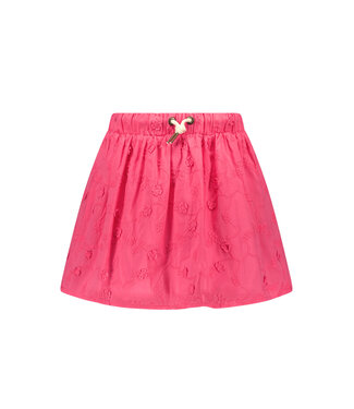 Like Flo Meisjes rok bloemen embroidery - Roze