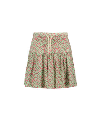 Like Flo Meisjes rok viscose crepe - Zacht groen stippen