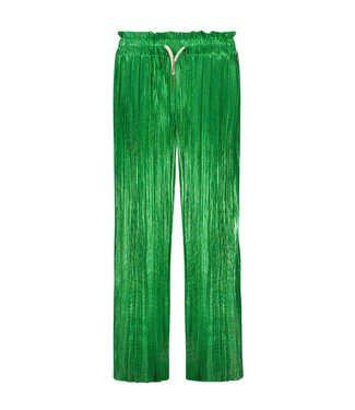 Like Flo Meisjes broek metallic plisse - Groen metallic