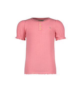 Like Flo Meisjes top rib met knoopjes - Roze