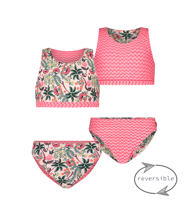 Just Beach Meisjes reversibal bikini - Tropical palm