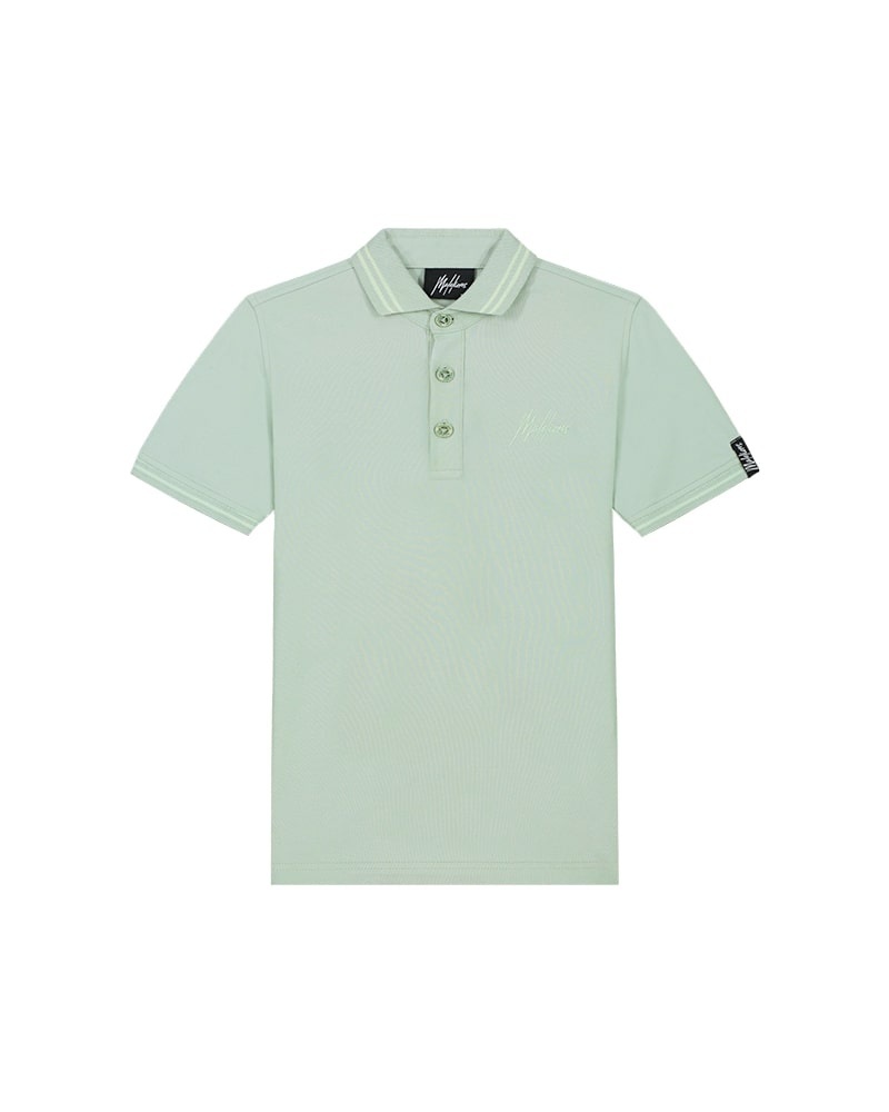 Malelions Polo shirt signature - Aqua grijs/mint afbeelding