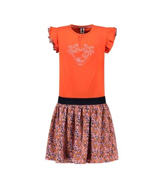 B.Nosy Meisjes jurk - Stevie - Orange glo