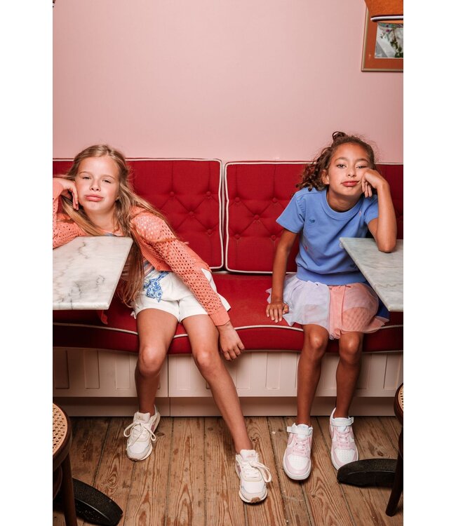 B.Nosy Meisjes rok mesh multi - Pippa - Soft blauw