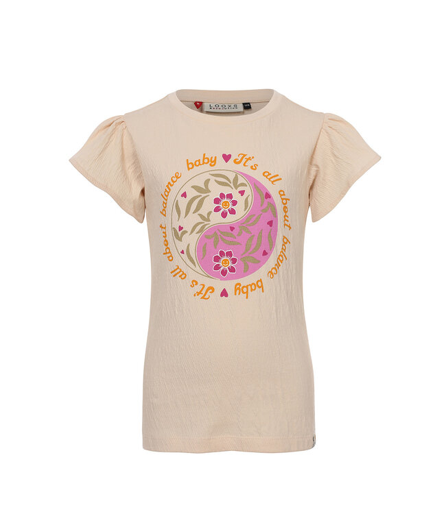 LOOXS Little Meisjes t-shirt - Zandsteen