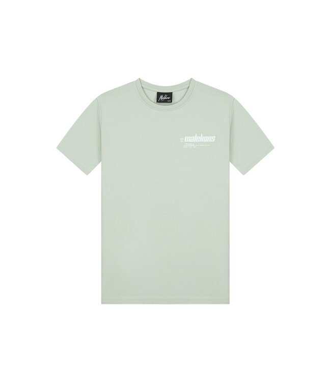 Malelions T-shirt worldwide - Aqua grijs