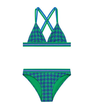 Shiwi Meisjes bikini triangel - Luna - Ocean blauw geruit