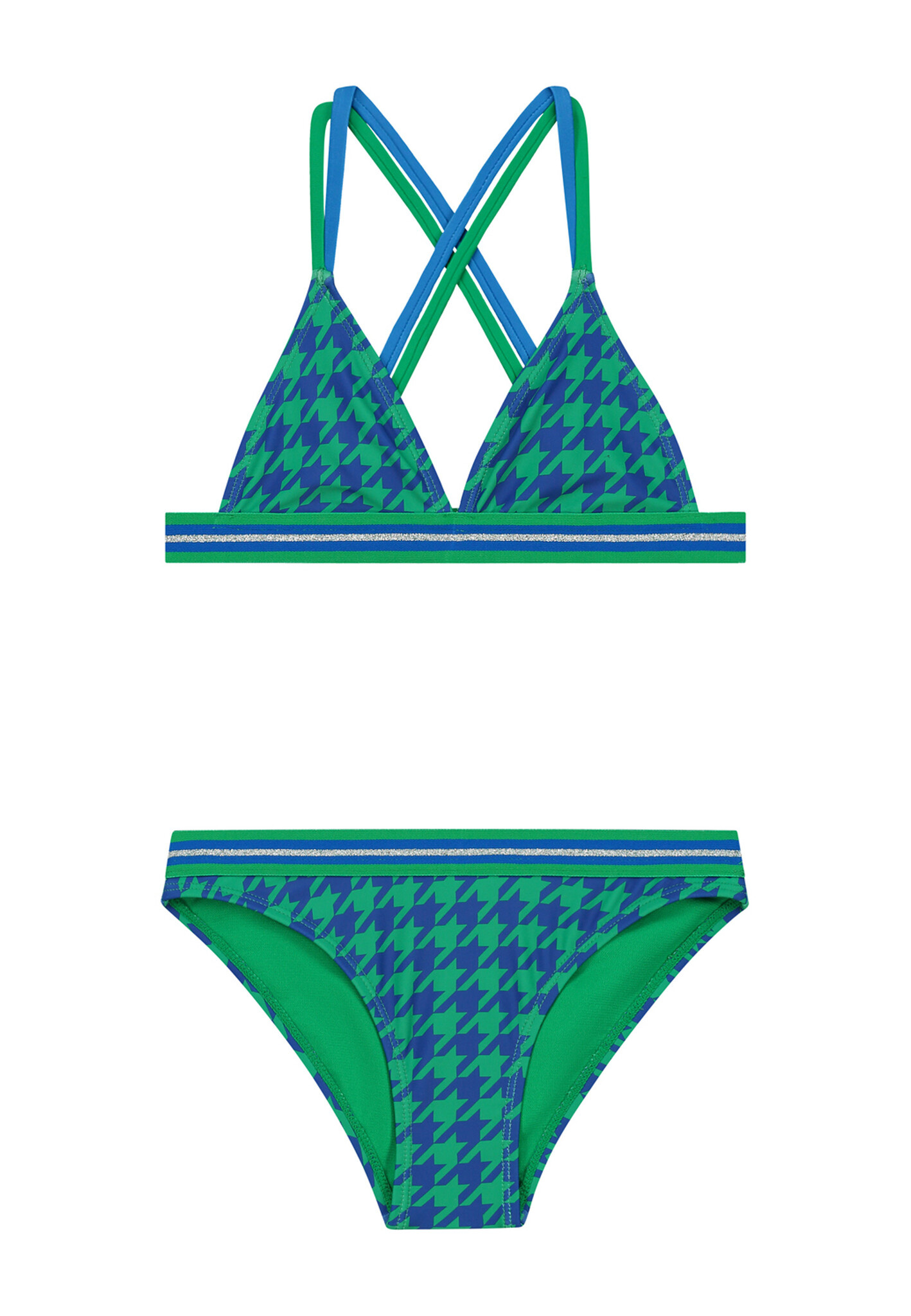 Shiwi Meisjes bikini triangel - Luna - Ocean blauw geruit afbeelding
