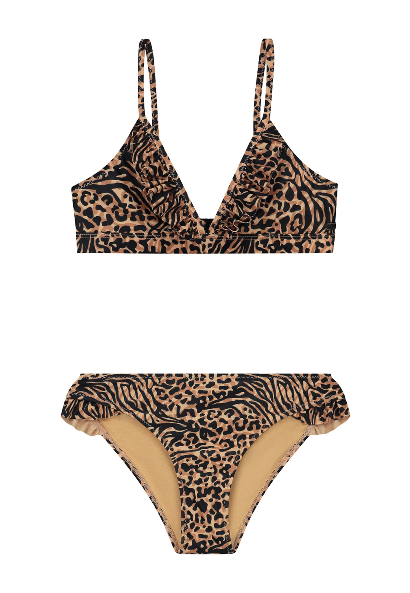 Shiwi Meisjes bikini triangel - Blake - Beige mixed animal