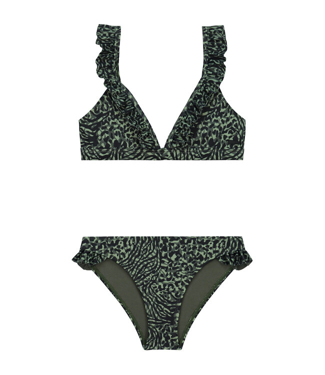 Shiwi Meisjes bikini triangel - Bella - Bos groen mixed animal