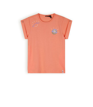 NoNo Meisjes t-shirt basic - Kiki - Lobster rood