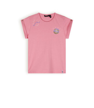 NoNo Meisjes t-shirt basic - Kiki - Strawberry roze