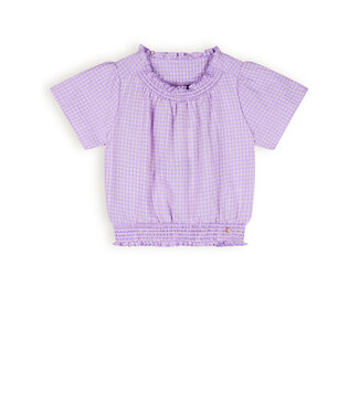 NoNo Meisjes blouse geruit - Tyra - Galaxy lilac