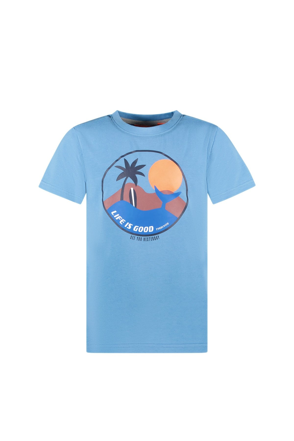 TYGO & vito X403-6423 Jongens T-shirt - Bright Blue - Maat 134-140