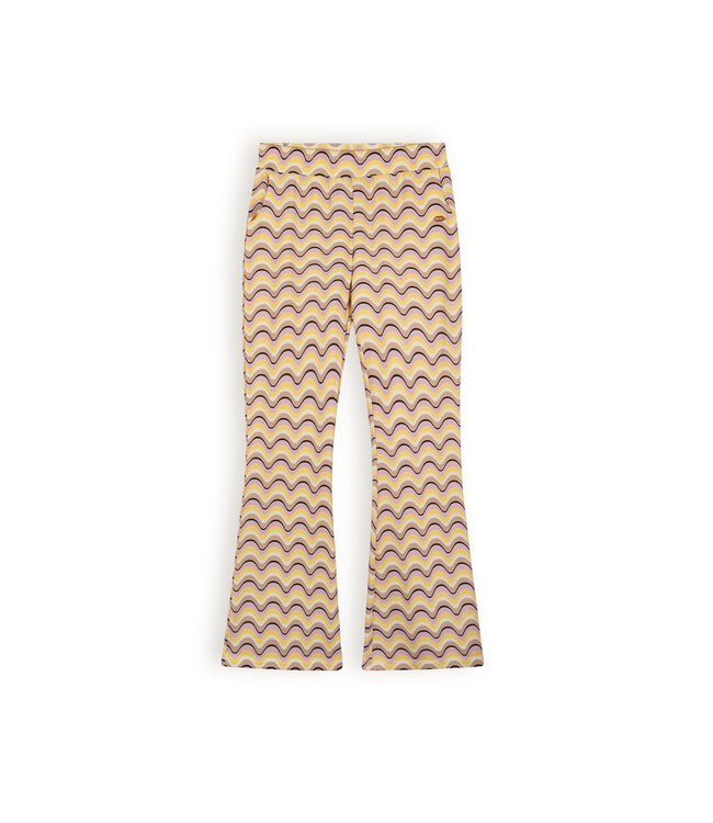 NoBell Meisjes flair broek wave AOP - Sasay - Lemoncurd