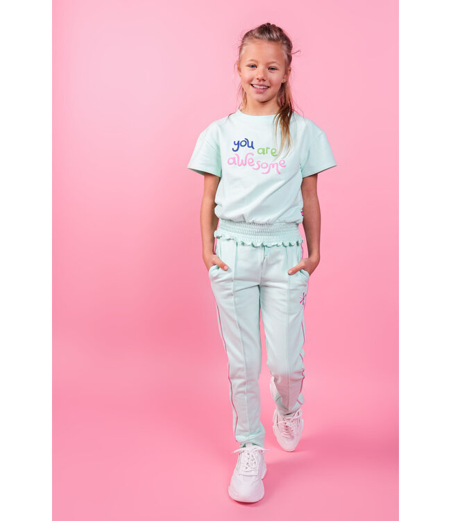 MAYCE Meisjes sweat broek - Mint groen