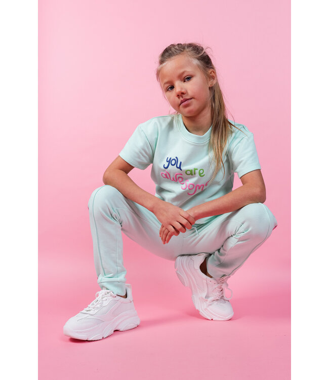 MAYCE Meisjes sweat broek - Mint groen