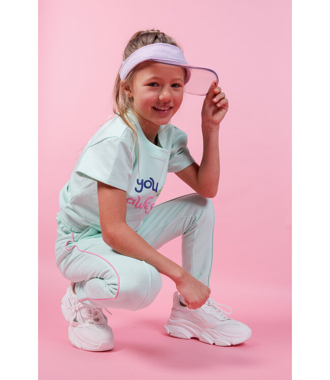 MAYCE Meisjes sweat broek - Mint groen