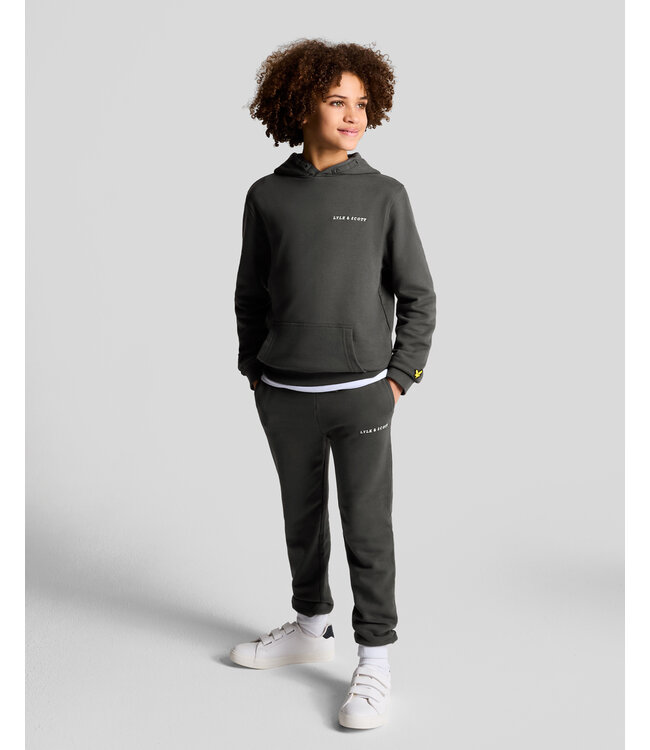 Lyle & Scott Hoodie Script - Gun metal grijs