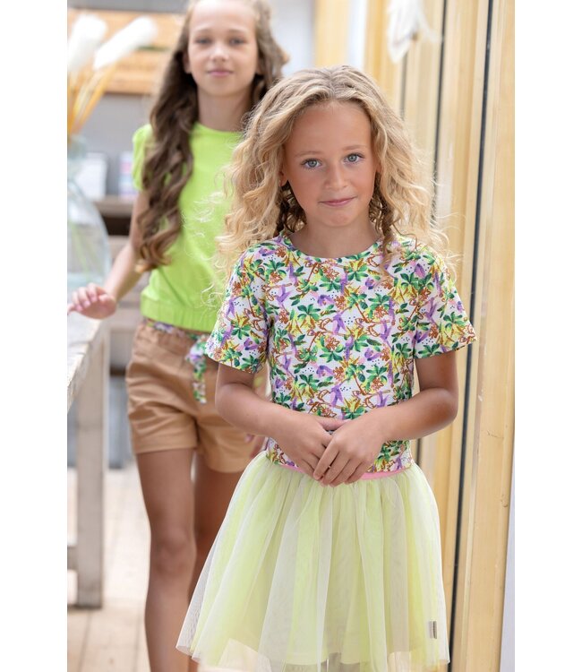 B.Nosy Meisjes rok mesh - Gea - Toxic groen