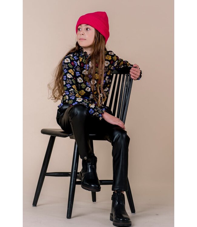 KIEstone Meisjes broek - Fish - Zwart