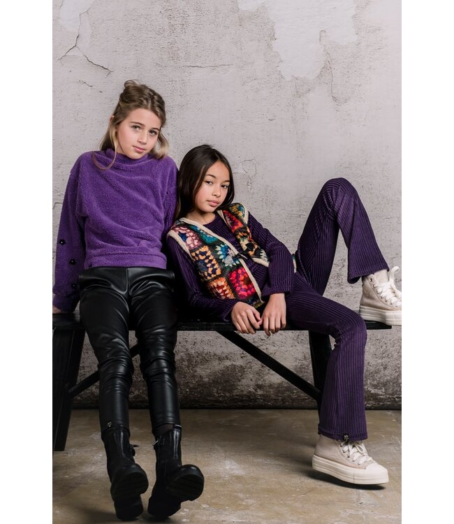 KIEstone Meisjes broek - Fish - Zwart