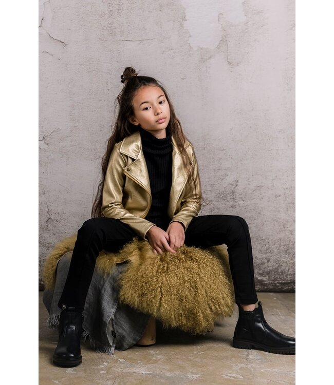 KIEstone Meisjes broek - Fish - Zwart