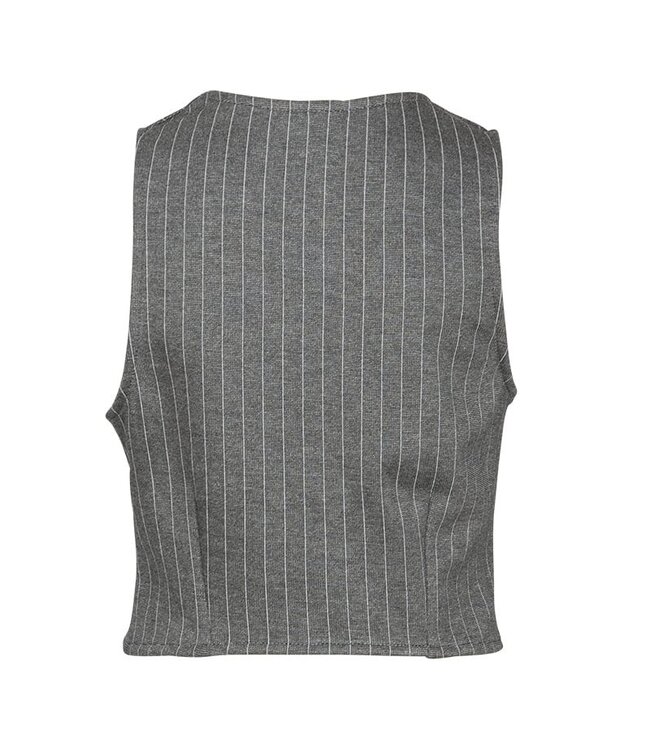 KIEstone Meisjes gilet - Lindy - Antraciet krijtstreep