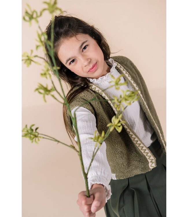 KIEstone Meisjes blouse - Fieke - Off wit