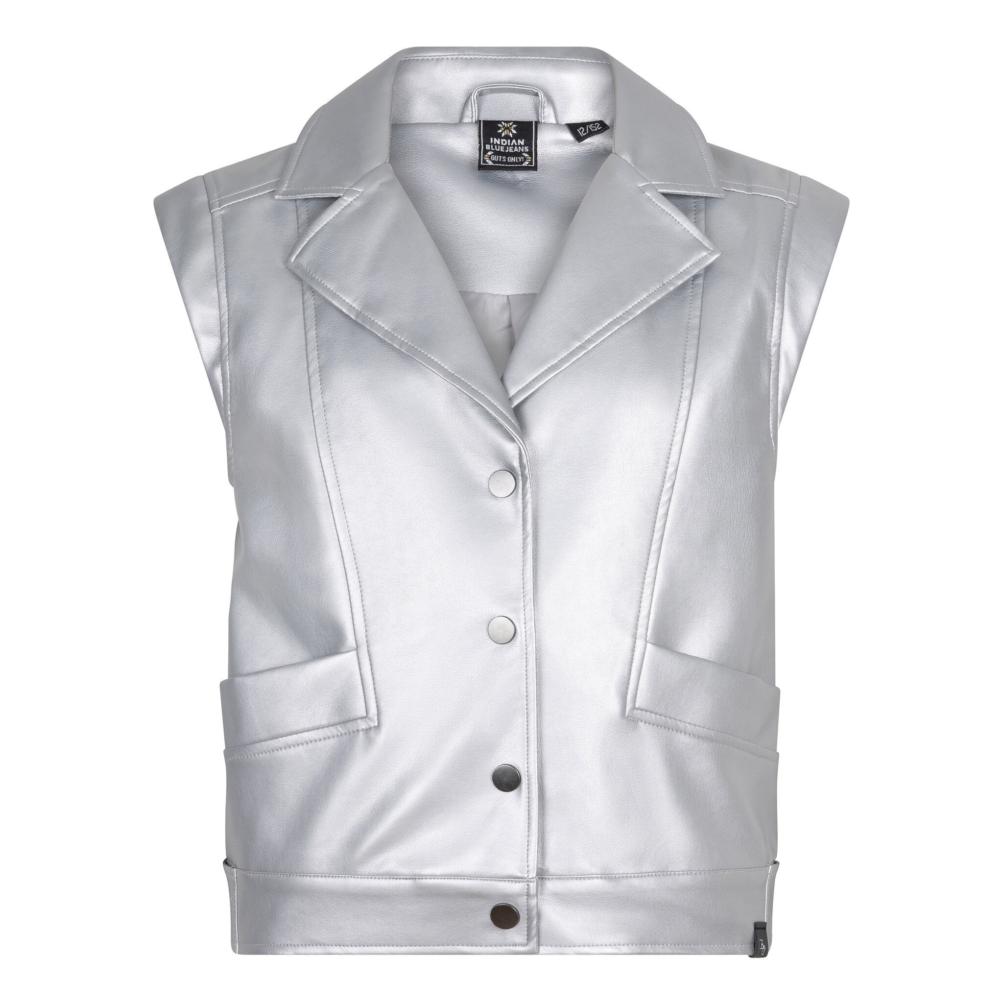 Indian Blue Jeans Meisjes gilet pu - Zilver grijs afbeelding