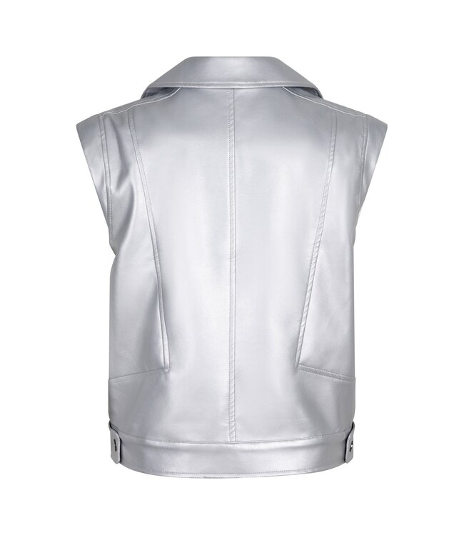 Indian Blue Jeans Meisjes gilet pu - Zilver grijs