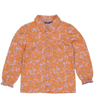 Quapi Meisjes shirt - Diewke - AOP Oranje bloemen