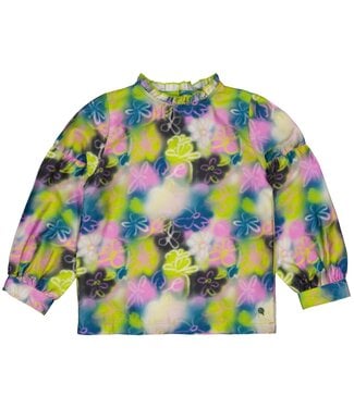 Quapi Meisjes shirt - Daylin - AOP Groen bloemen