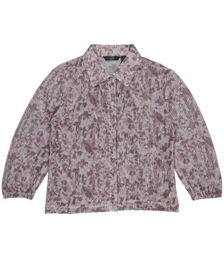 LEVV Little Meisjes shirt - Pippi - AOP Zacht grijs bloemen