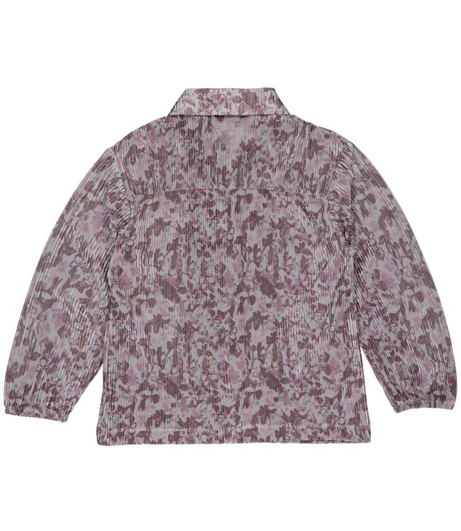LEVV Little Meisjes shirt - Pippi - AOP Zacht grijs bloemen