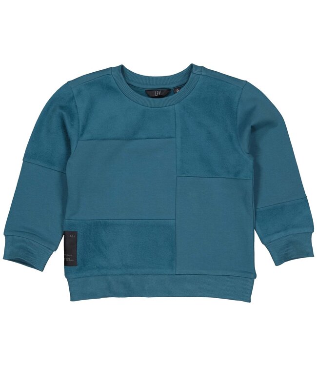 LEVV Little Jongens sweater - Pamir - Petrol blauw