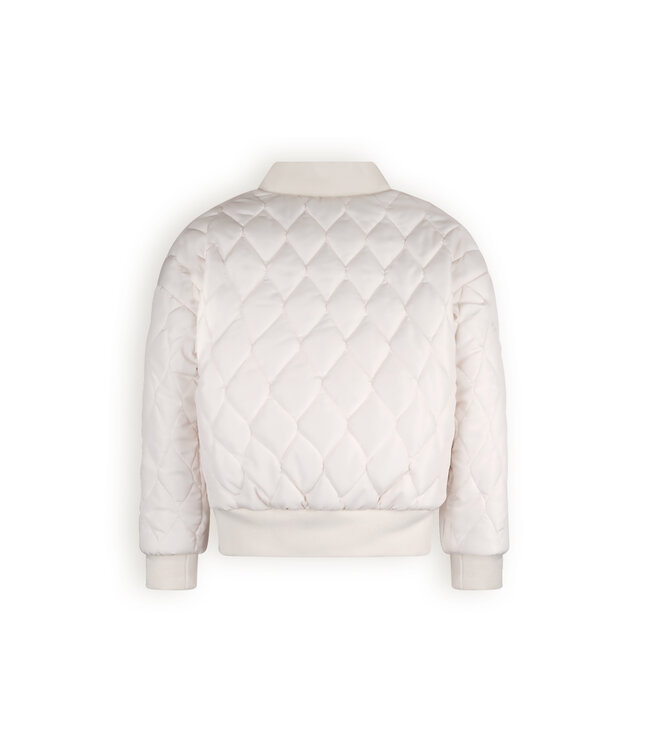 NoBell Meisjes reversibel winterjas met verborgen capuchon - Pearled ivoor