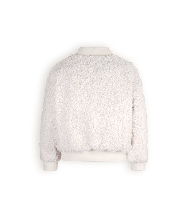 NoBell Meisjes reversibel winterjas met verborgen capuchon - Pearled ivoor