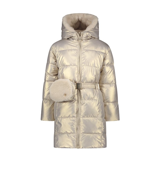 Le Chic Meisjes winterjas met riem en furry tas - Birdo - Fete du Champagne