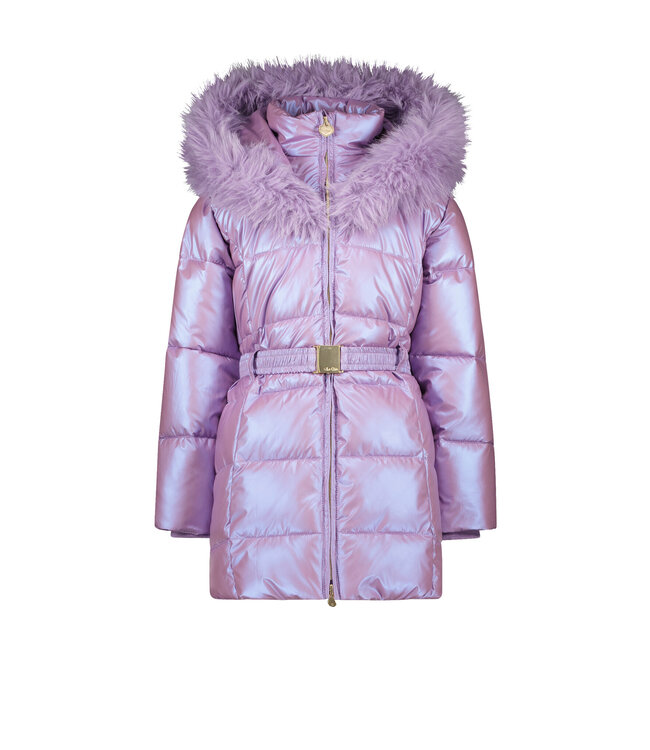 Le Chic Meisjes winterjas met capuchon en fur kraag - Bodette - Sweet plums