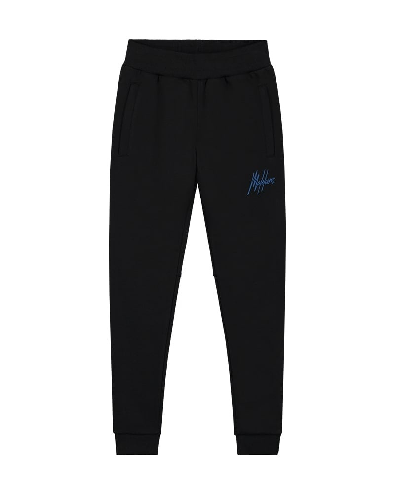 Malelions Sweat broek signature gestreept - Zwart / Kobalt blauw afbeelding
