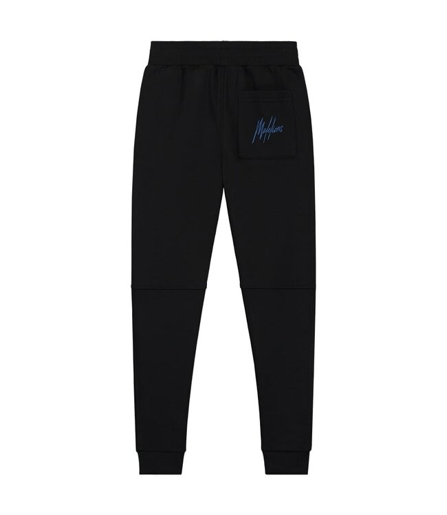 Malelions Sweat broek signature gestreept - Zwart / Kobalt blauw