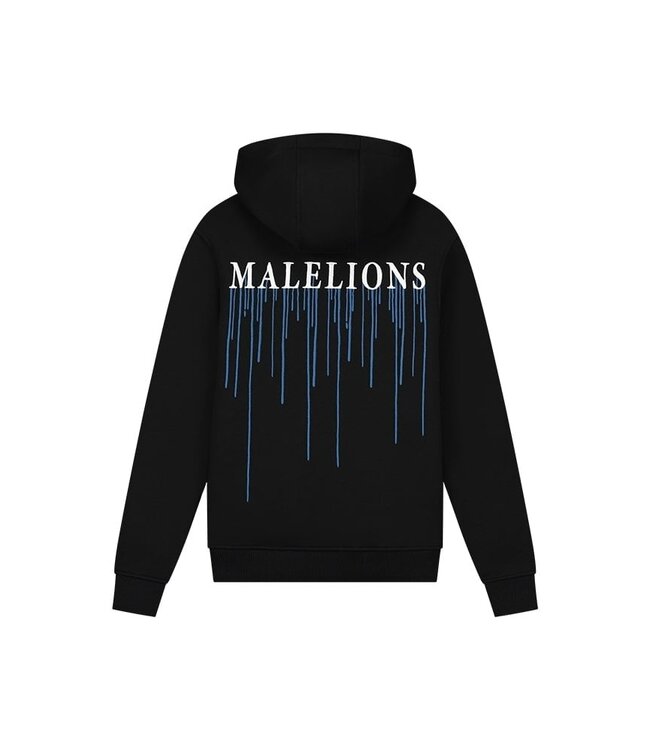 Malelions Hoodie painter - Zwart / Kobalt blauw