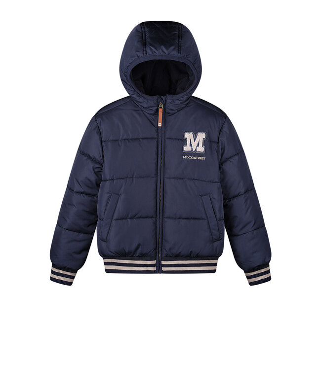 Moodstreet Jongens winterjas baseball - Justin - Navy blauw