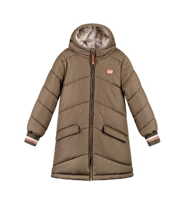 Moodstreet Meisjes winterjas parka - Jara - Khaki groen