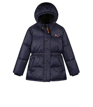 Moodstreet Meisjes winterjas lang - Luna - Navy blauw