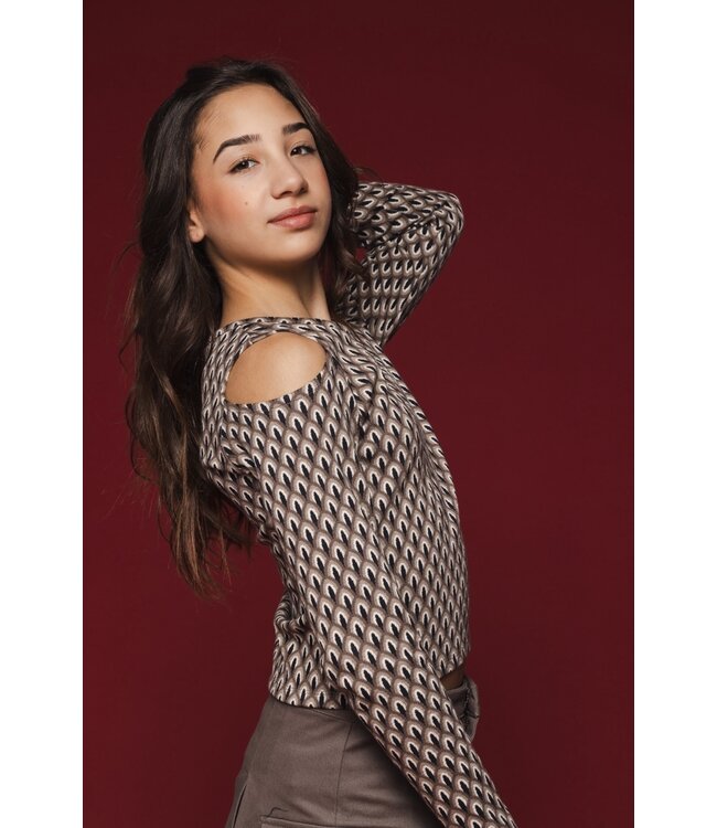 LOOXS 10sixteen Meisjes top open schouder - Graphic