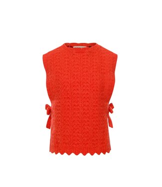 LOOXS Little Meisjes gilet gebreid - Fluo oranje