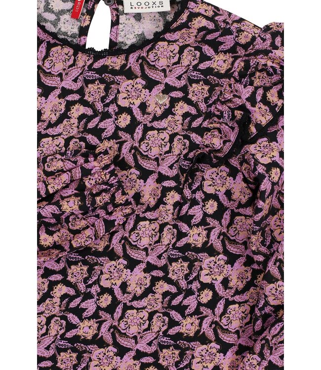LOOXS Little Meisjes blouse print - Herfst bloemen