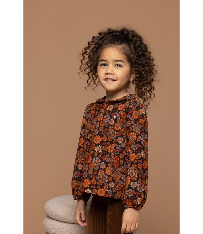LOOXS Little Meisjes blouse retro rib - Retro floral